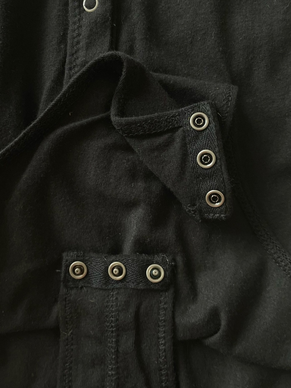 Intimately Free People Bodysuit Size XS Black Long Sleeve Snaps Top Blouse - Picture 3 of 5